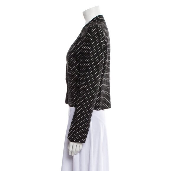 Valentino Authentic Black White Polka Dot Long Sleeve Blazer Jacket 10 Medium - Picture 2 of 9